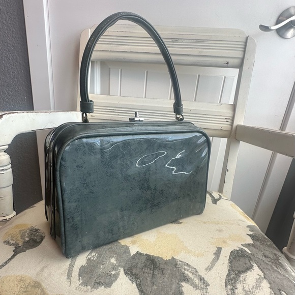 Verdi 1960s Gray Leather Vinyl Hand Bag - Picture 2 of 8